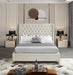 Barolo Cream Velvet King Bed - All Brands Furniture (NJ)