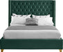 Barolo Green Velvet Queen Bed - All Brands Furniture (NJ)