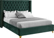 Barolo Green Velvet Queen Bed - All Brands Furniture (NJ)