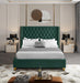 Barolo Green Velvet Queen Bed - All Brands Furniture (NJ)