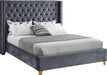 Barolo Grey Velvet King Bed - All Brands Furniture (NJ)