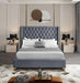 Barolo Grey Velvet Queen Bed - All Brands Furniture (NJ)