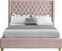 Barolo Pink Velvet Queen Bed - All Brands Furniture (NJ)