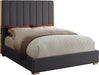 Becca Grey Velvet King Bed - All Brands Furniture (NJ)