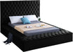 Bliss Black Velvet Queen Bed (3 Boxes) - All Brands Furniture (NJ)