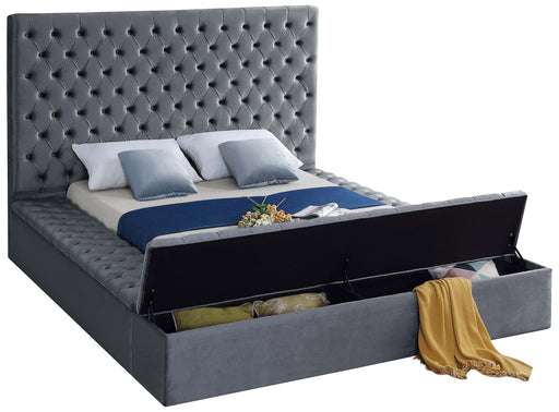 Bliss Grey Velvet Queen Bed (3 Boxes) - All Brands Furniture (NJ)