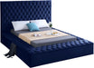 Bliss Navy Velvet King Bed (3 Boxes) - All Brands Furniture (NJ)
