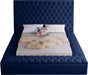 Bliss Navy Velvet King Bed (3 Boxes) - All Brands Furniture (NJ)