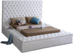 Bliss White Velvet Queen Bed (3 Boxes) - All Brands Furniture (NJ)