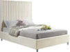 Candace Cream Velvet Queen Bed - All Brands Furniture (NJ)