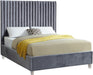 Candace Grey Velvet Queen Bed - All Brands Furniture (NJ)