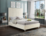 Candace Cream Velvet Queen Bed - All Brands Furniture (NJ)