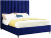 Candace Navy Velvet Queen Bed - All Brands Furniture (NJ)