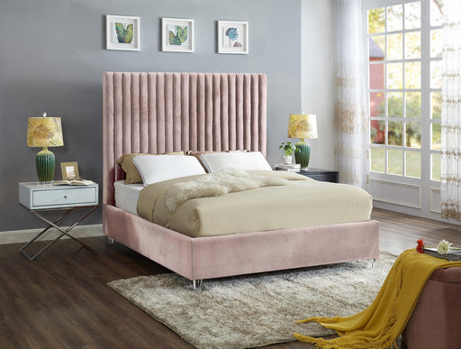 Candace Pink Velvet Queen Bed - All Brands Furniture (NJ)