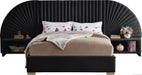 Cleo Black Velvet Queen Bed (3 Boxes) - All Brands Furniture (NJ)