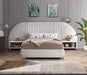 Cleo Cream Velvet Queen Bed (3 Boxes) - All Brands Furniture (NJ)