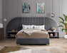 Cleo Grey Velvet Queen Bed (3 Boxes) - All Brands Furniture (NJ)
