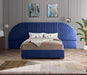 Cleo Navy Velvet Queen Bed (3 Boxes) - All Brands Furniture (NJ)