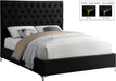 Cruz Black Velvet Queen Bed - All Brands Furniture (NJ)