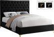 Cruz Black Velvet Queen Bed - All Brands Furniture (NJ)
