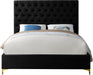 Cruz Black Velvet Queen Bed - All Brands Furniture (NJ)