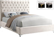 Cruz Cream Velvet King Bed - All Brands Furniture (NJ)