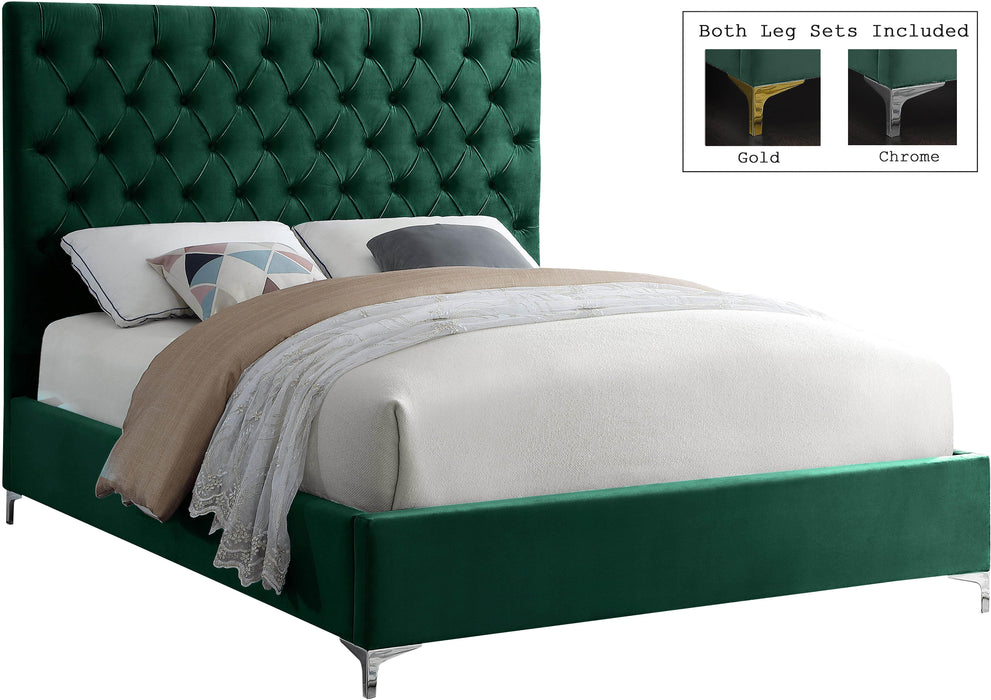 Cruz Green Velvet Full Bed - All Brands Furniture (NJ)