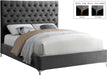 Cruz Grey Velvet Queen Bed - All Brands Furniture (NJ)