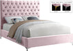 Cruz Pink Velvet King Bed - All Brands Furniture (NJ)