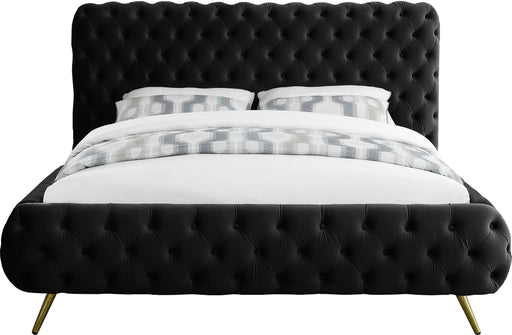 Delano Black Velvet Queen Bed - All Brands Furniture (NJ)