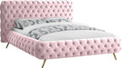 Delano Pink Velvet Queen Bed - All Brands Furniture (NJ)