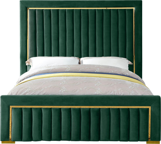Dolce Green Velvet Queen Bed (3 Boxes) - All Brands Furniture (NJ)