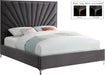 Eclipse Grey Velvet Queen Bed - All Brands Furniture (NJ)