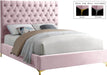 Cruz Pink Velvet Queen Bed - All Brands Furniture (NJ)