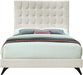 Elly Cream Velvet Queen Bed - All Brands Furniture (NJ)