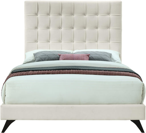 Elly Cream Velvet King Bed - All Brands Furniture (NJ)