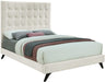 Elly Cream Velvet Queen Bed - All Brands Furniture (NJ)