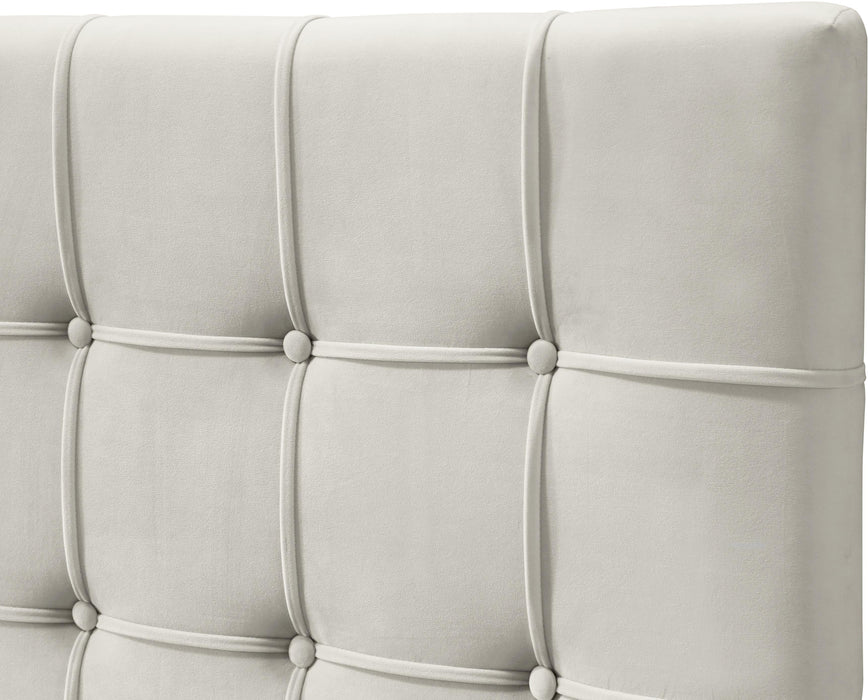 Elly Cream Velvet Queen Bed - All Brands Furniture (NJ)