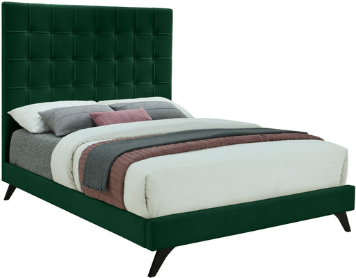 Elly Green Velvet Queen Bed - All Brands Furniture (NJ)