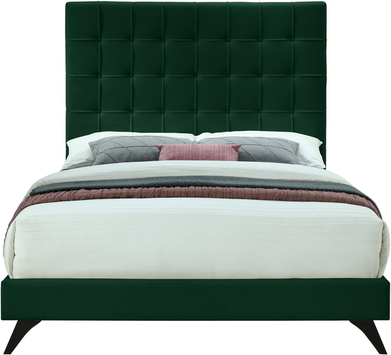 Elly Green Velvet King Bed - All Brands Furniture (NJ)