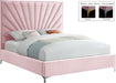 Eclipse Pink Velvet Queen Bed - All Brands Furniture (NJ)