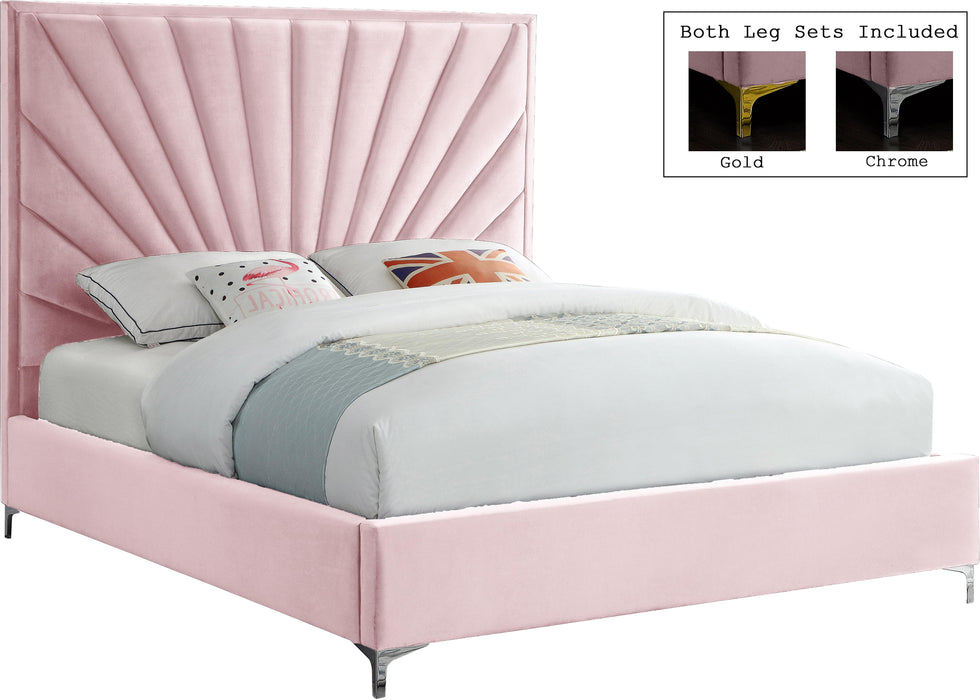 Eclipse Pink Velvet Queen Bed - All Brands Furniture (NJ)