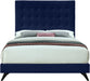 Elly Navy Velvet Queen Bed - All Brands Furniture (NJ)