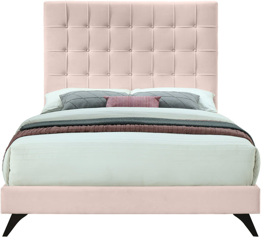 Elly Pink Velvet King Bed - All Brands Furniture (NJ)
