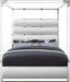Encore White Faux Leather Queen Bed (4 Boxes) - All Brands Furniture (NJ)