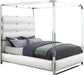 Encore White Faux Leather Queen Bed (4 Boxes) - All Brands Furniture (NJ)