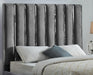 Enzo Grey Velvet Queen Bed - All Brands Furniture (NJ)