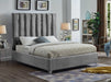 Enzo Grey Velvet King Bed - All Brands Furniture (NJ)