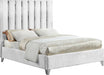 Enzo White Velvet Queen Bed image