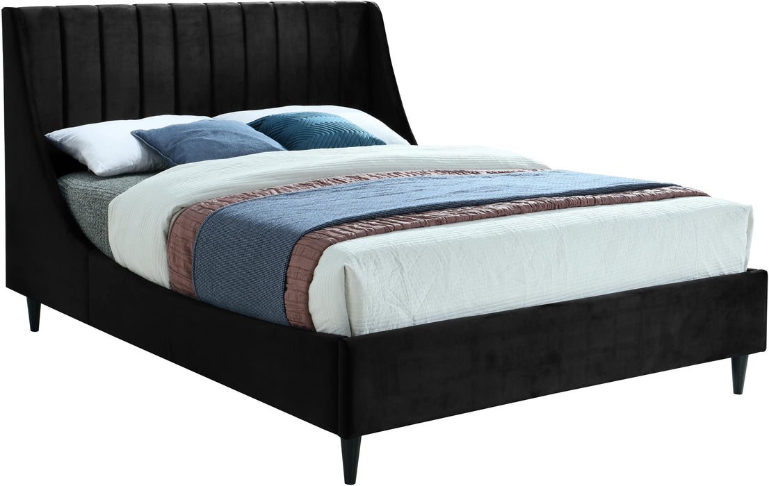 Eva Black Velvet King Bed - All Brands Furniture (NJ)